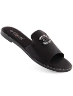 Pohodlné žabky so zirkónmi S.Barski W OLI258A black Pohodlné žabky so zirkónmi S.Barski W OLI258A black