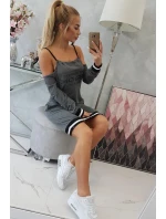 Šaty Tres Chic v grafitovej farbe