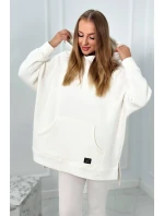 Bavlnená súprava, zateplená mikina + legíny ecru