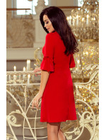 Trapézové šaty s rozšírenými rukávmi Numoco NEVA - červené