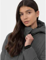 Dámsky prešívaný kabát H4Z22-KUDP012-24S sivý - 4F