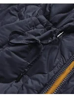Tmavo modro-žltá obojstranná dámska prešívaná bunda (MHM-W589) Tmavo modro-žltá obojstranná dámska prešívaná bunda (MHM-W589)