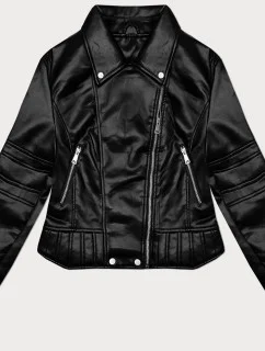 Čierna dámska bunda s ozdobným prešívaním J Style (11Z8129)