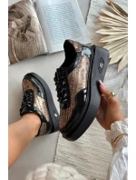 Skórzane Sznurowane Półbuty Damskie Na Platformie Artiker 57C2044 Czarne