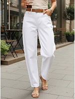 Dámske džínsy s opaskom UY2930 biele - FashionStreet