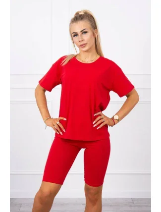 Súprava top+legíny červená