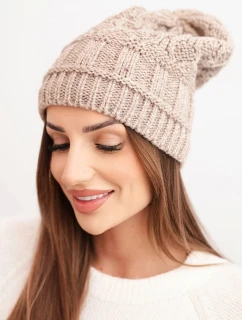 Čiapka s fleecom Marta K231 tmavo béžová