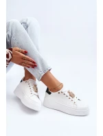 Sneakersy Damskie Z Ozdobą Białe Celedria