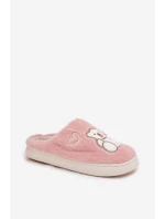 Kožešinové pantofle s medvědem růžové Noralie