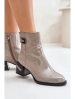 Čižmy na podpätku MR880-093 sivé - Krok vo veľkom štýle