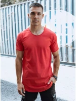 Pánske červené bavlnené tričko FashionStreet RX5602