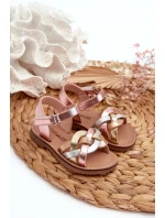 Sandałki Dziecięce Zapinane Na Rzep Z Przeplatającymi Się Paseczkami Multikolor Dianttha