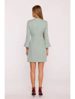 M876 Šaty so širokými manžetami - mentolové