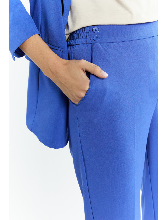 Monnari Elegantné nohavice Dámske nohavice s elastickým pásom Modrá
