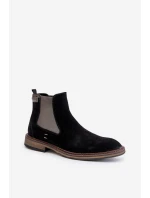 Pánske členkové topánky Chelsea OO174154 Black - Big Star Pánske členkové topánky Chelsea OO174154 Black - Big Star