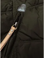 Dámska zimná bunda s kapucňou khaki (2M-21013)