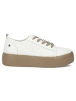 Dámske kožené poltopánky športové creepers biele Filippo DP6116