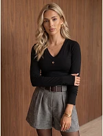 Dámska čierna blúzka FashionStreet RY2935 Dámska čierna blúzka FashionStreet RY2935
