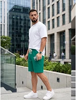 Pánske zelené teplákové šortky FashionStreet SX2635 Pánske zelené teplákové šortky FashionStreet SX2635