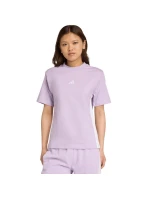 Dámske bavlnené tričko adidas Essentials 3-Stripes svetlo fialové JX7619
