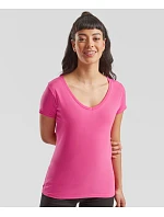 Fruit of the Loom Lady-Fit Iconic 150 T-shirt s výstrihom do V, dámske tričko 16.1444, čierne