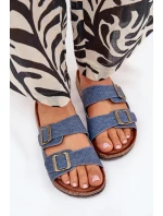 Dámske papuče na korkovej platforme s prackami Dark Denim Vesina Dámske papuče na korkovej platforme s prackami Dark Denim Vesina