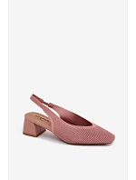 Materiálové dámské sandály na podpatku Růžové Marcelle