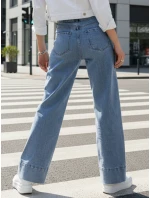 Dámske široké modré džínsy FashionStreet UY2871 Dámske široké modré džínsy FashionStreet UY2871