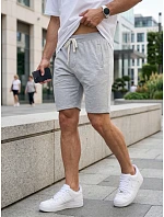 Pánske teplákové šortky so šnúrkou, svetlosivé, FashionStreet SX2621 Pánske teplákové šortky so šnúrkou, svetlosivé, FashionStreet SX2621