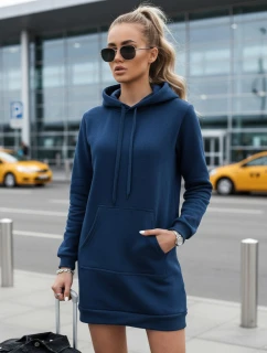 Dámska dlhá oversize mikina TIMMY tmavomodrá FashionStreet EY1930