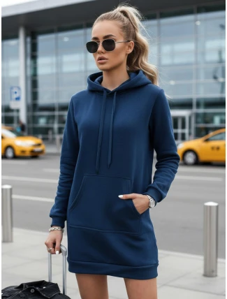 Dámska dlhá oversize mikina TIMMY tmavomodrá FashionStreet EY1930