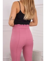 Tmavo ružové skrátené nohavice