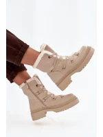 Śniegowce Damskie Z Kożuszkiem Beżowe Irmara