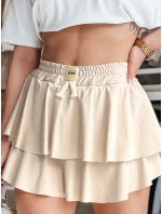 FALBELA mini sukňa s volánom svetlo béžová FashionStreet CY0497