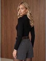 Dámska blúzka s volánmi a dlhými rukávmi, čierna, FashionStreet RY2938 Dámska blúzka s volánmi a dlhými rukávmi, čierna, FashionStreet RY2938
