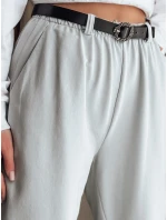 Dámske nohavice chinos s opaskom svetlo šedé FashionStreet UY2553