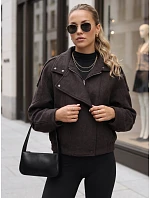 Krátky dámsky kabát z vlny, hnedý, FashionStreet TY6034