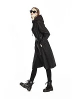 Čierny dlhý kabát s opaskom (AG5-019) Čierny dlhý kabát s opaskom (AG5-019)