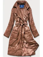Hnedá oversize bunda z ekologickej kože (AG1-J9080)