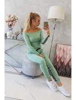 Súprava s dvojitými pruhmi tmavo mätová Súprava s dvojitými pruhmi tmavo mätová