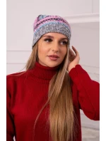 Fleecová čiapka Klaudia K255 ružová+tmavo šedá