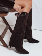 Dámske semišové čižmy so širokým zvrškom hnedé FashionStreet ZY1043 Dámske semišové čižmy so širokým zvrškom hnedé FashionStreet ZY1043