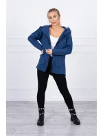 Zateplená mikina s dlhším chrbtom a vreckami z džínsoviny Zateplená mikina s dlhším chrbtom a vreckami z džínsoviny