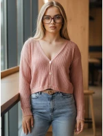 Dámsky ažurový sveter GOFFY peach FashionStreet MY2279