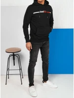 Pánska mikina s potlačou čierna FashionStreet BX5731