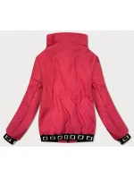 Krátka červená dámska bunda so stojačikom (B8016-4)