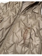 Dámska ľahká vesta so zlatým zipsom Goodlookin beige (B8586/B8587-12)