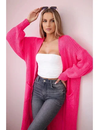 Sveter dlhý sveter ružový neónový