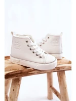 Dziecięce Wysokie Trampki Na Suwak Big Star KK374227 Białe