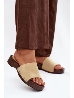 Dámské žabky se zlatými sponami Žluté Ferinna